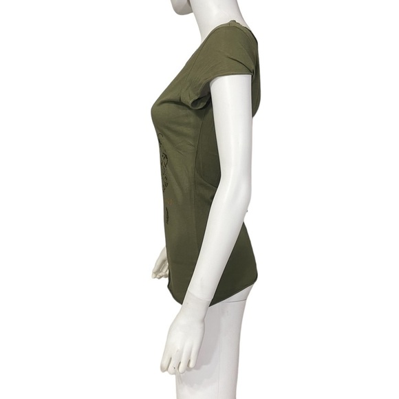 Maurices Green Shirt Gold Print - Picture 2 of 7